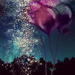 wapsparklers balloon nightsky glitter sparkle