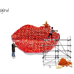 wapcrazylips wall brick worker lip