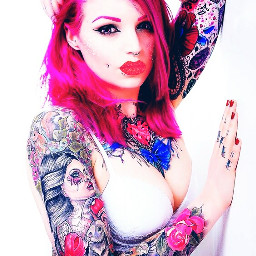 pink tatoo beauty woman freetoedit