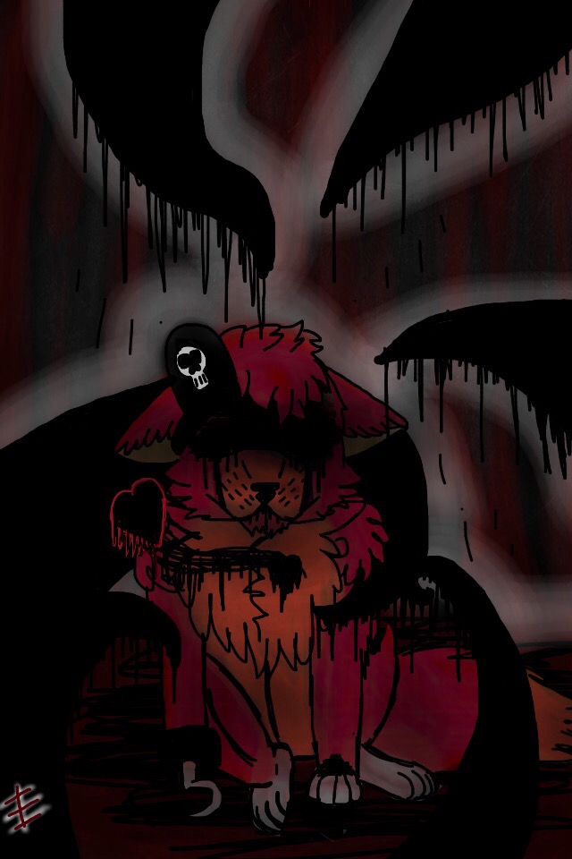 Fnaf Fnaf1 Foxy Tentakel Oragne Black Schwarz Red Rot - fnaf foxy fanart scary